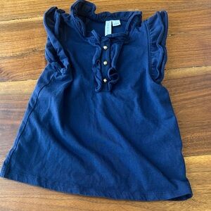 Navy Blue Kids Ruffle Top